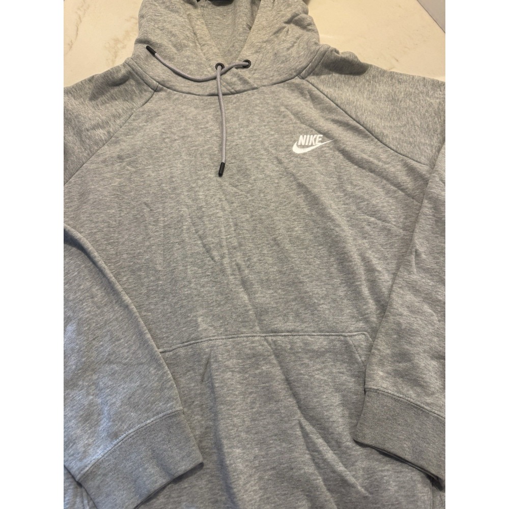 2 Nike Women's Medium Pullover Hoodies Sweatshirts Gray Black Swoosh Logo - Picture 6 of 10